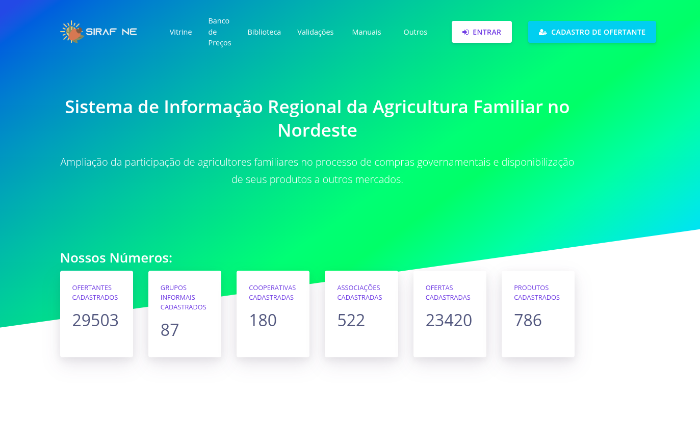 Screenshot do projeto SIRAF-NE